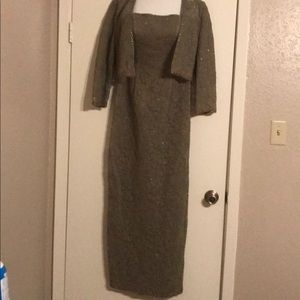 Avanti strapless gown and short jacket